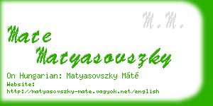 mate matyasovszky business card