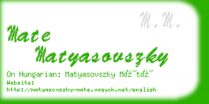 mate matyasovszky business card